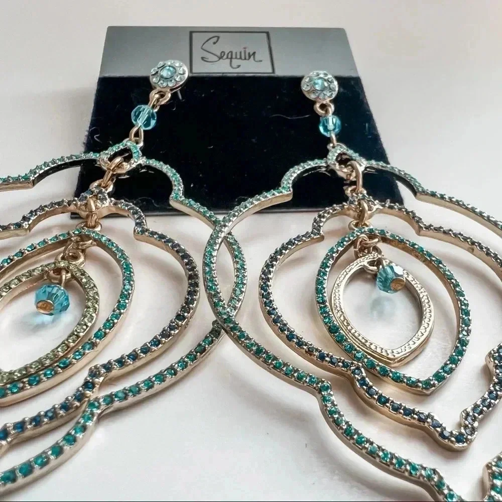 Sequin NYC Rhineatone Earrings - Picture 2 of 5